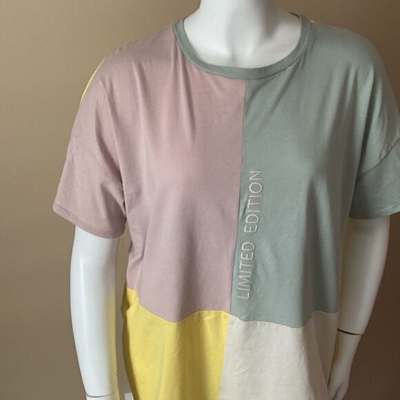 NWT Fashion Nova Limited Edition Colorblock Tee Dress - Sage - XL - Picture 9 of 15